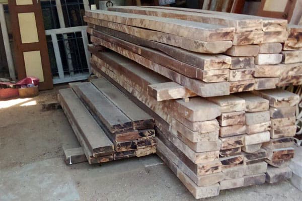 Reclaimed wood beams